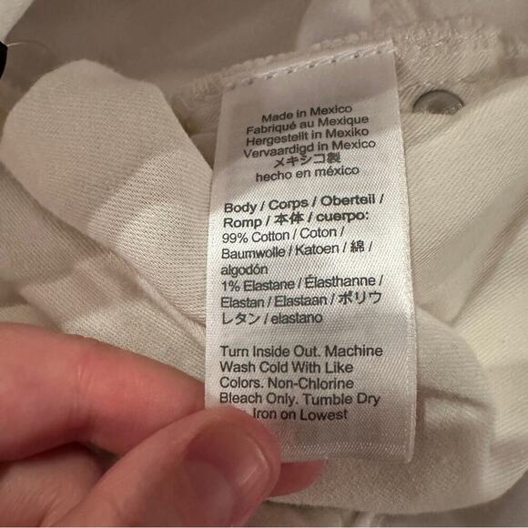 J. Crew Slim Wide-Leg High Rise Raw Hem Jeans in White Wash‎ Sz 32 NEW - Picture 9 of 15